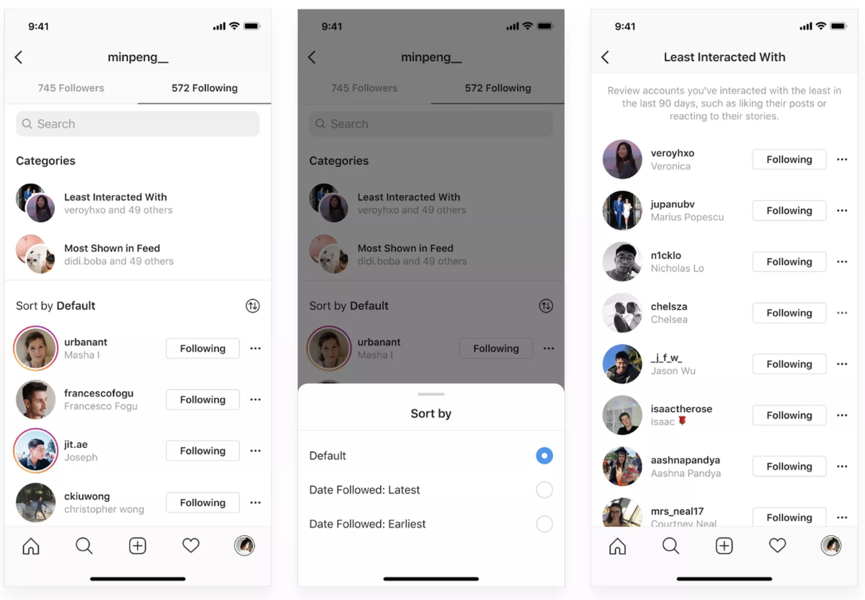 Instagram's new tool showing what accounts you interact with