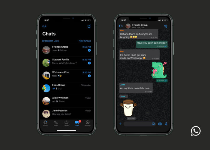 WhatsApps nya mörkerläge i mobilen