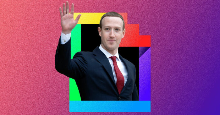 Mark Zuckerberg waving from Giphy logo