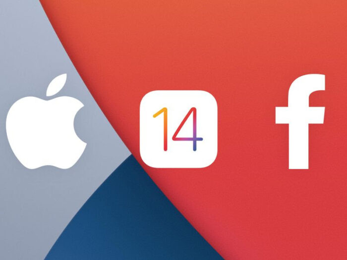 iOS14, Facebook and Apple logo combined
